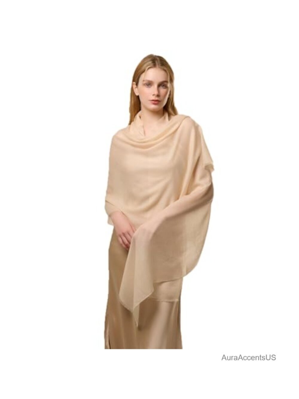 100% Cashmere Shawl Wrap Women 75x30 Thin Sheer Scarf